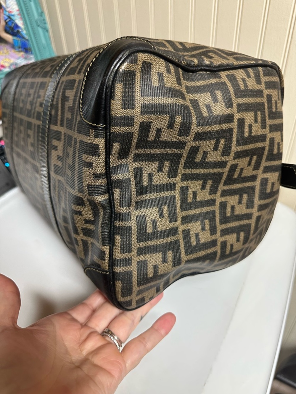 Fendi Zucca 40 Canvas Duffle Bag - Picture 10 of 12